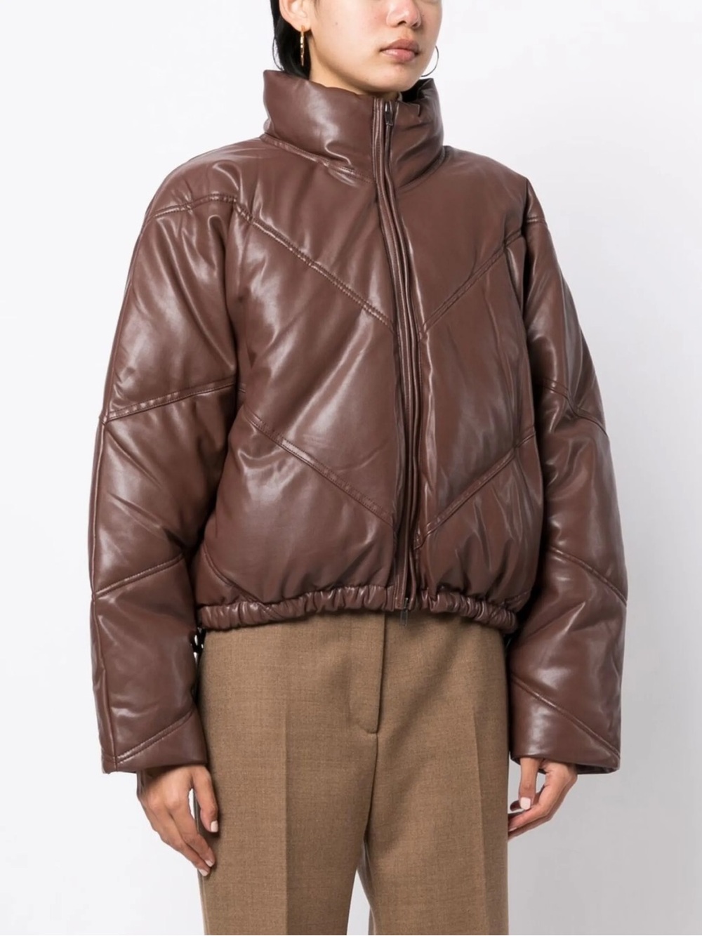 ALC Morrison faux leather high neck jacket